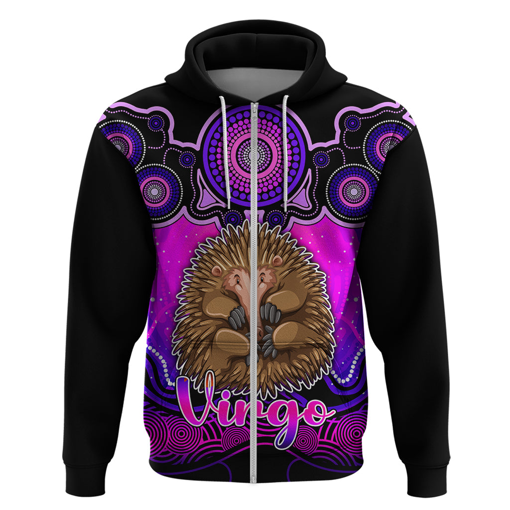 Personalised Australia Virgo Echidna Zodiac Hoodie Auz Astrology Aboriginal - Magenta LT9 - Vibe Hoodie Shop