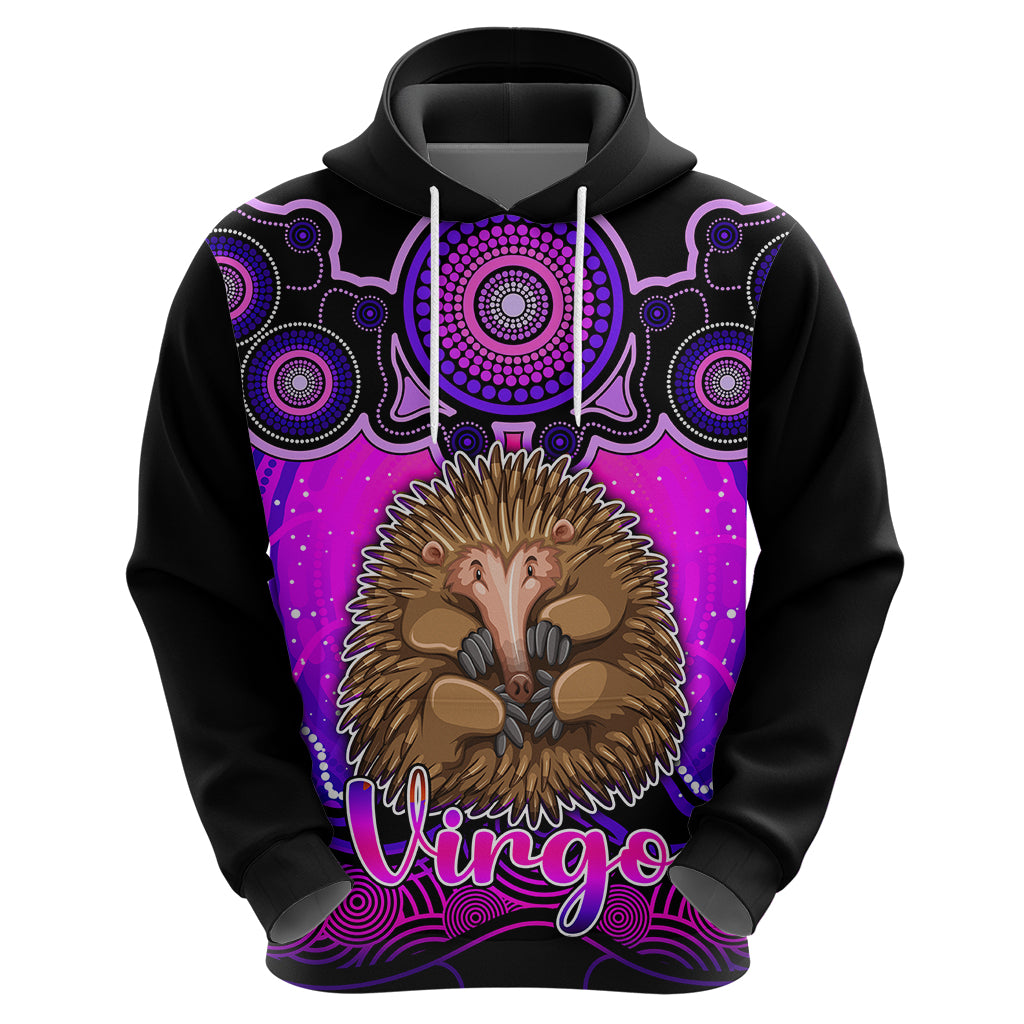 Personalised Australia Virgo Echidna Zodiac Hoodie Auz Astrology Aboriginal - Magenta LT9 - Vibe Hoodie Shop