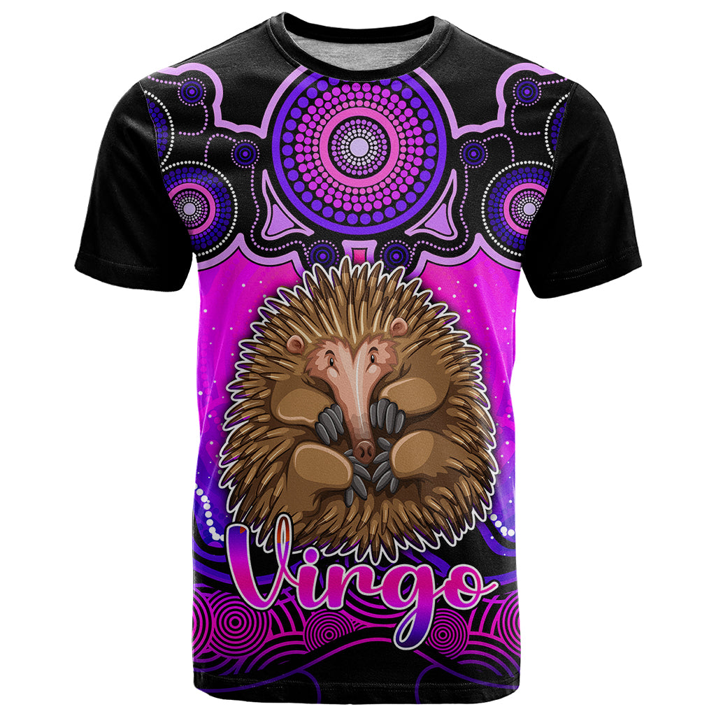 Personalised Australia Virgo Echidna Zodiac T Shirt Auz Astrology Aboriginal - Magenta LT9 - Vibe Hoodie Shop