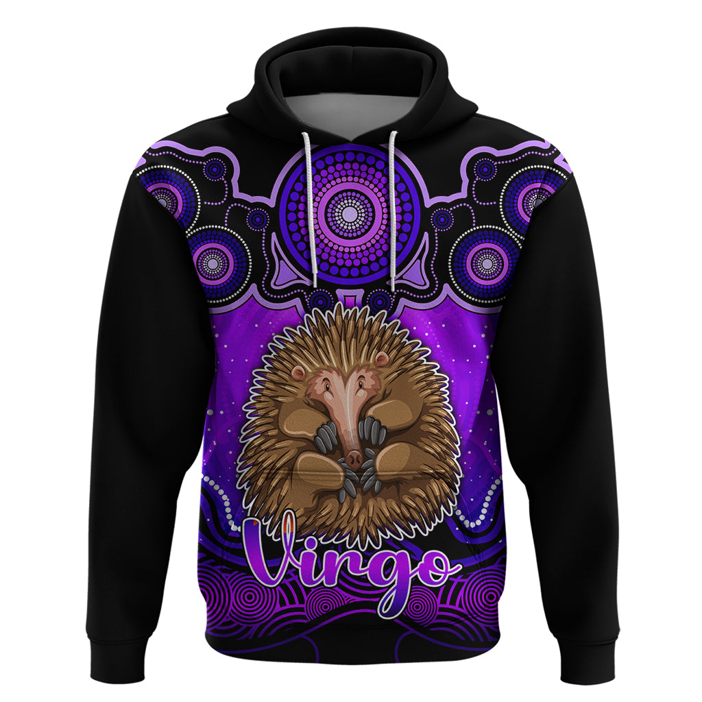 Personalised Australia Virgo Echidna Zodiac Hoodie Auz Astrology Aboriginal - Purple LT9 - Vibe Hoodie Shop