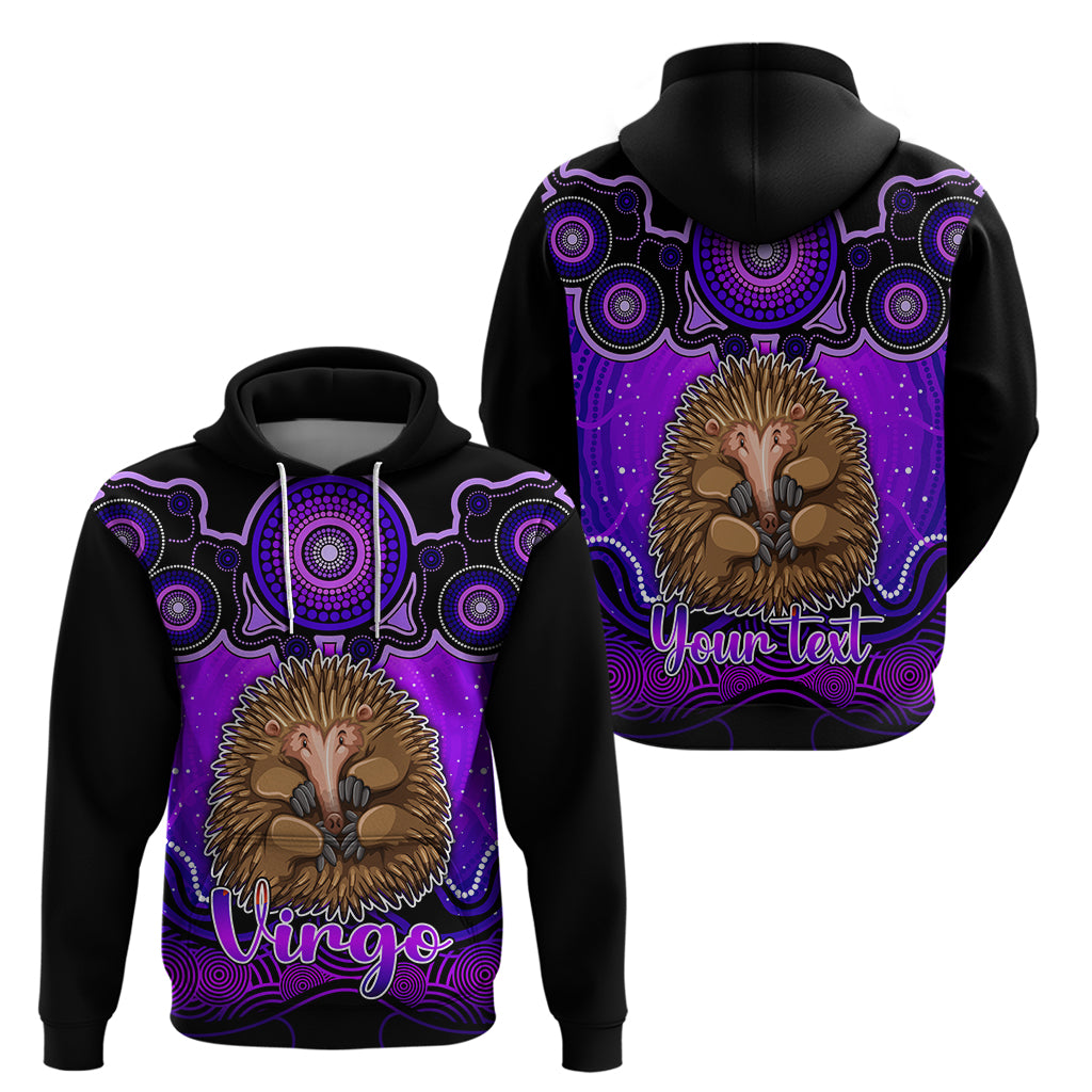 Personalised Australia Virgo Echidna Zodiac Hoodie Auz Astrology Aboriginal - Purple LT9 - Vibe Hoodie Shop