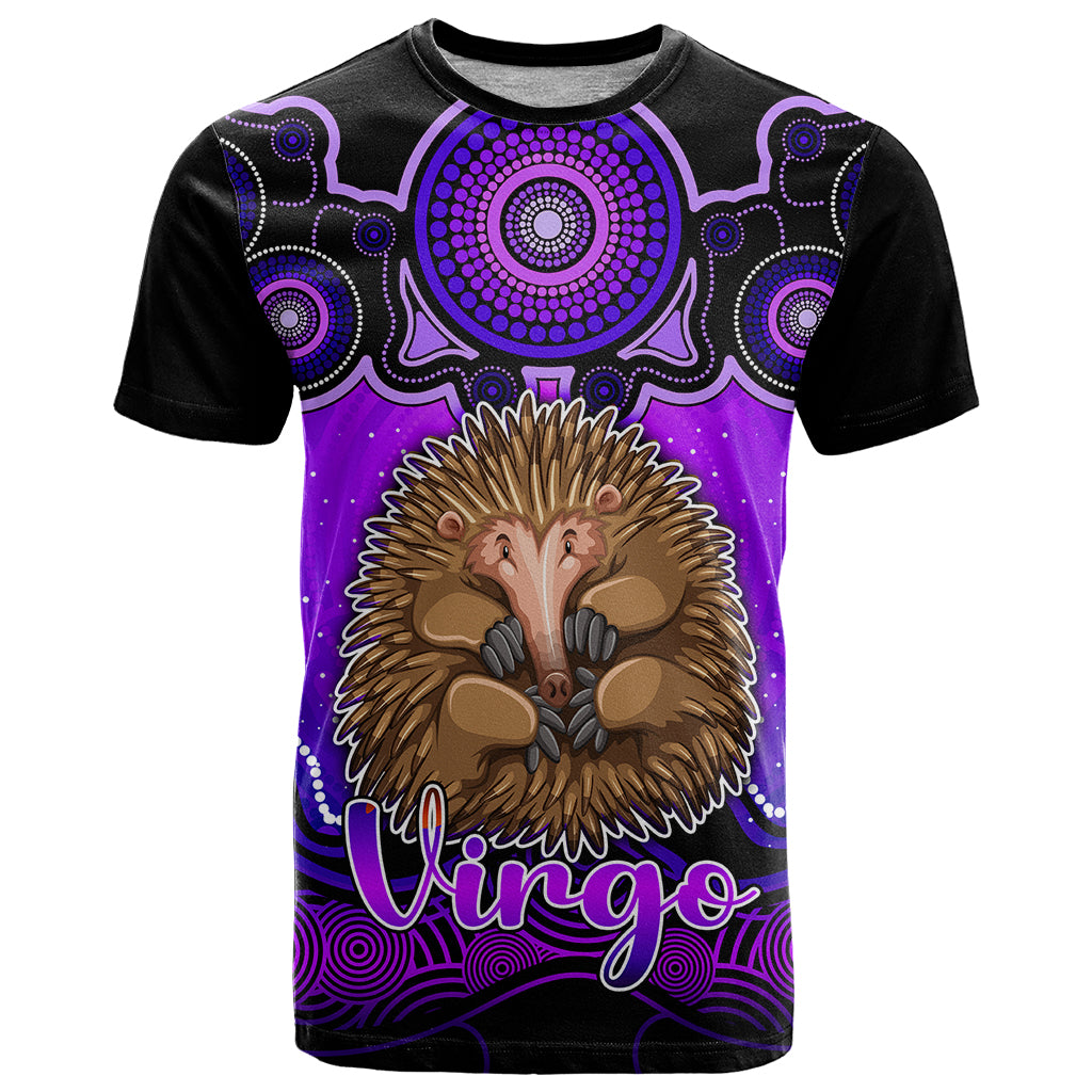 Personalised Australia Virgo Echidna Zodiac T Shirt Auz Astrology Aboriginal - Purple LT9 - Vibe Hoodie Shop