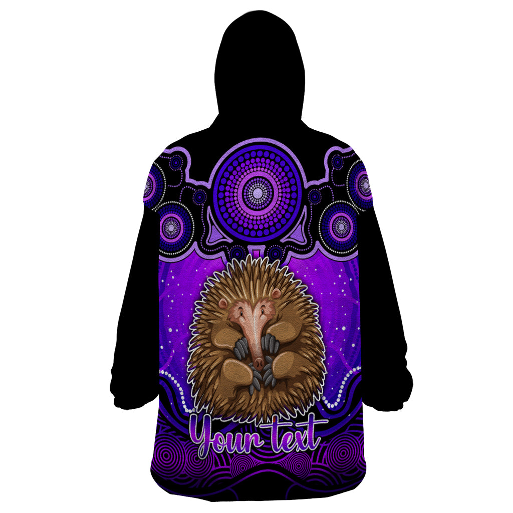 Personalised Australia Virgo Echidna Zodiac Wearable Blanket Hoodie Auz Astrology Aboriginal - Purple - Vibe Hoodie Shop