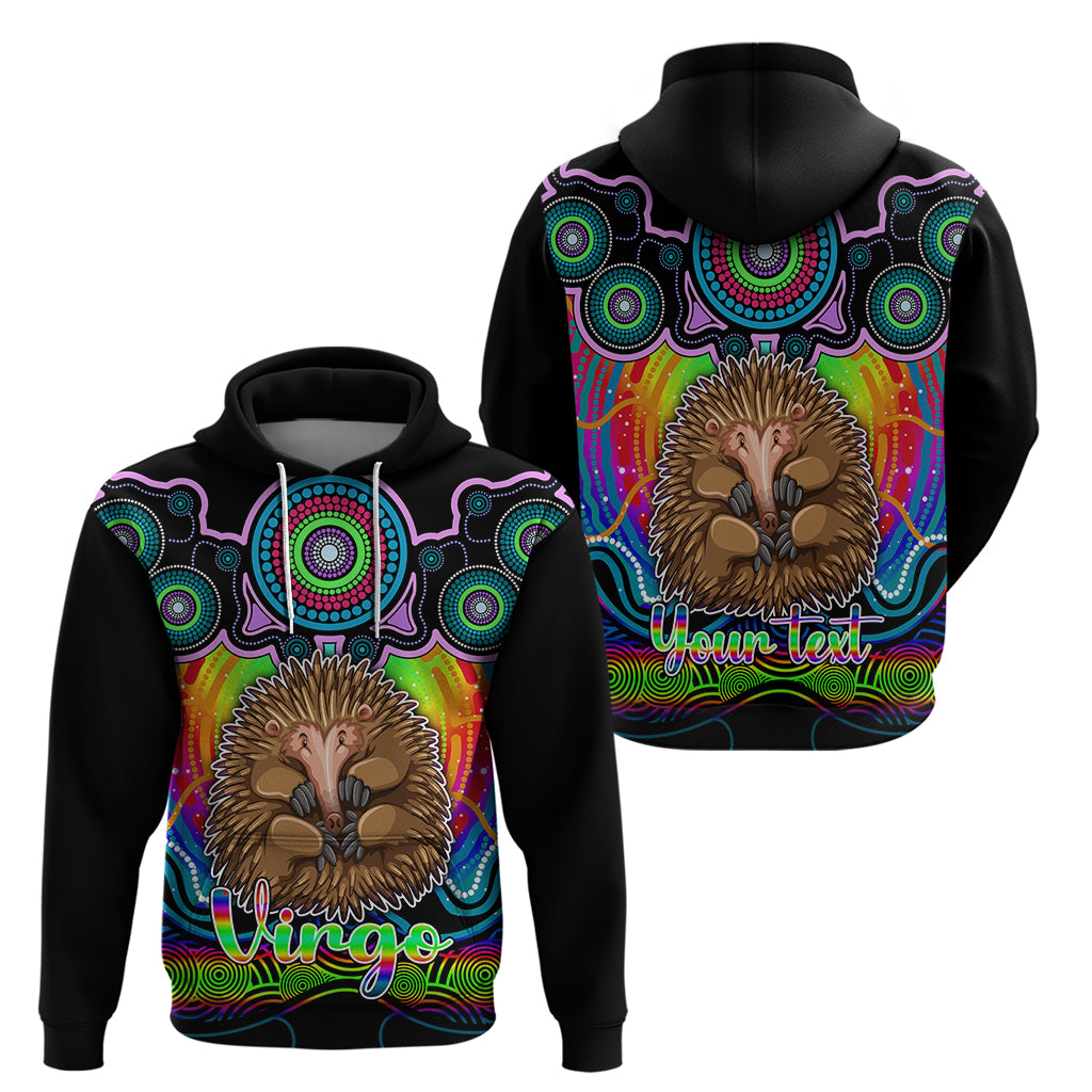 Personalised Australia Virgo Echidna Zodiac Hoodie Auz Astrology Aboriginal - Rainbow LT9 - Vibe Hoodie Shop