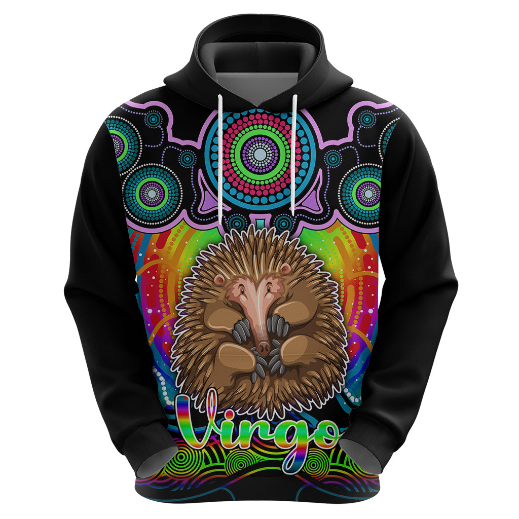 Personalised Australia Virgo Echidna Zodiac Hoodie Auz Astrology Aboriginal - Rainbow LT9 - Vibe Hoodie Shop