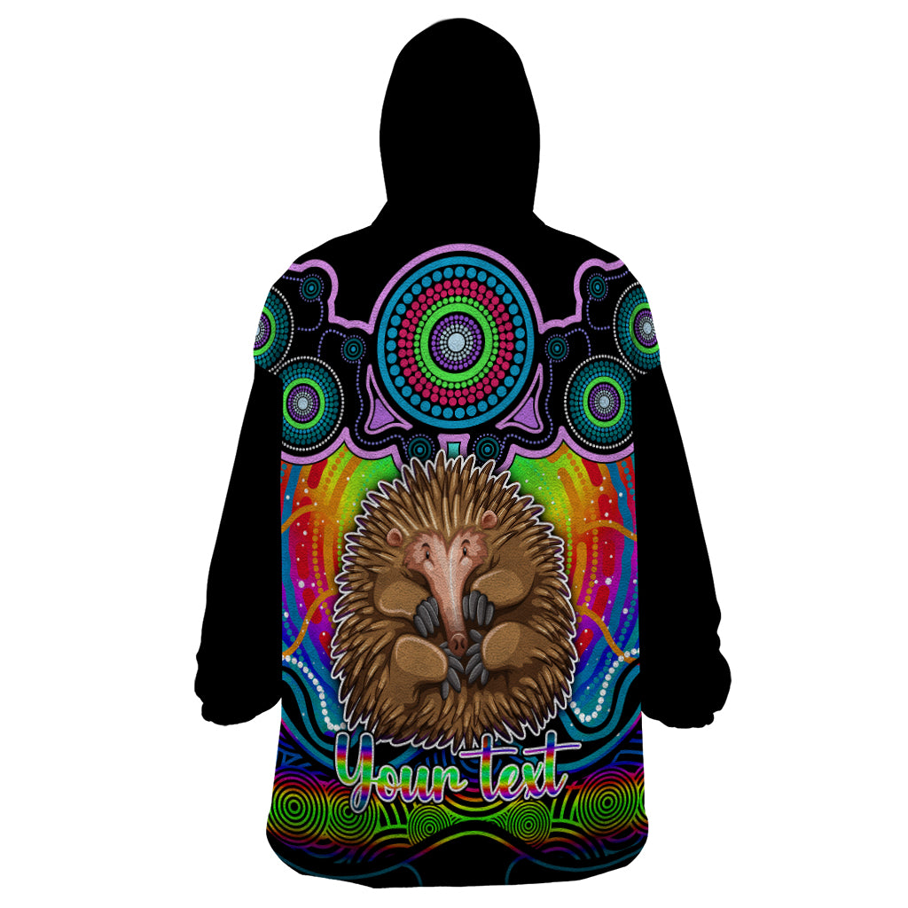 Personalised Australia Virgo Echidna Zodiac Wearable Blanket Hoodie Auz Astrology Aboriginal - Rainbow - Vibe Hoodie Shop