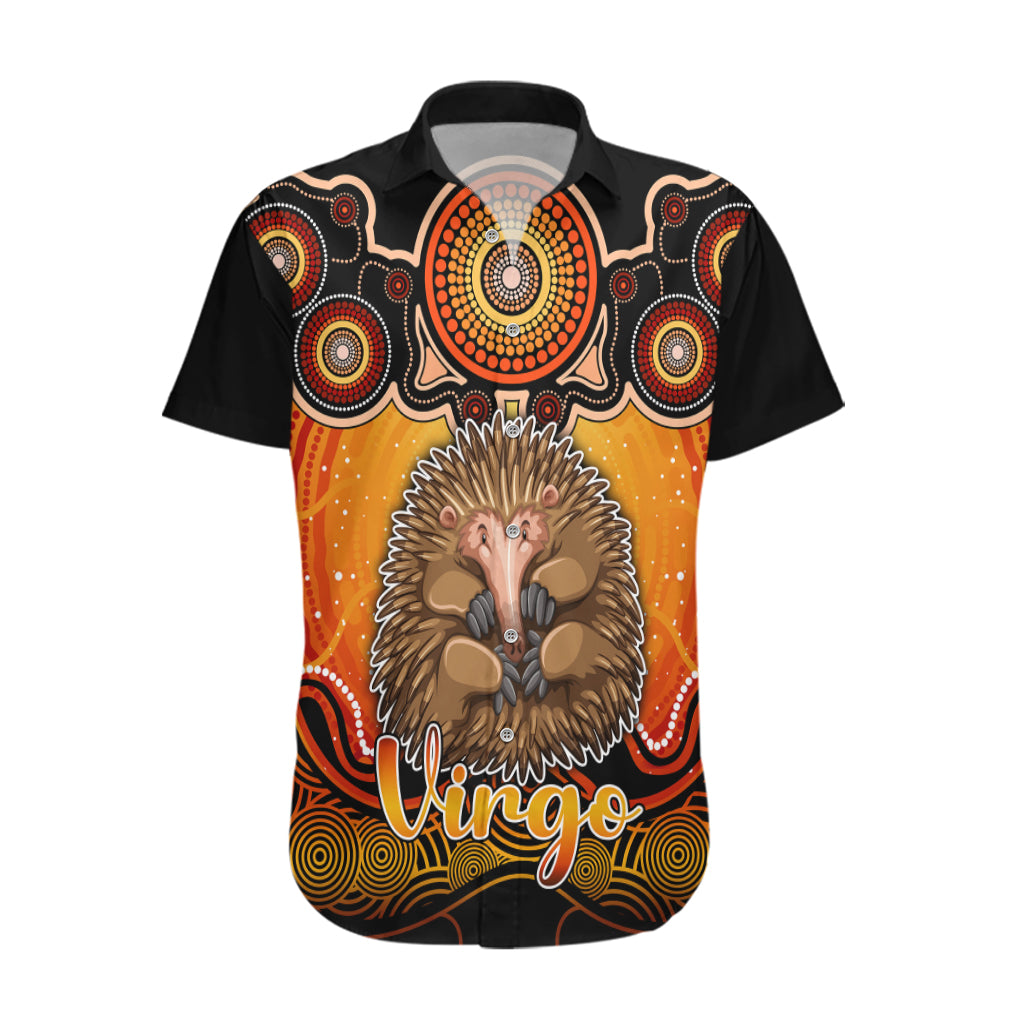 Personalised Australia Virgo Echidna Zodiac Hawaiian Shirt Auz Astrology Aboriginal - Red - Vibe Hoodie Shop