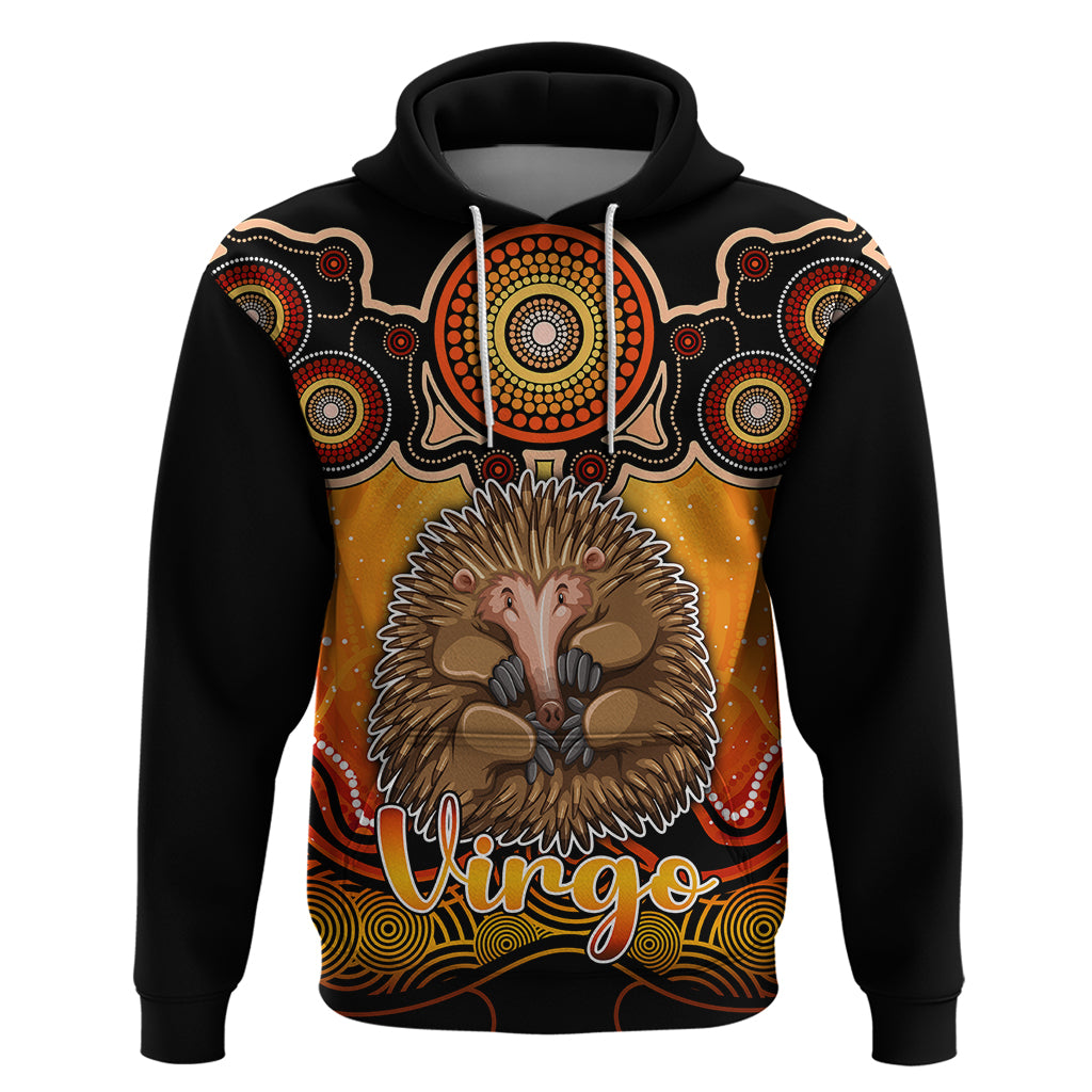 Personalised Australia Virgo Echidna Zodiac Hoodie Auz Astrology Aboriginal - Red LT9 - Vibe Hoodie Shop
