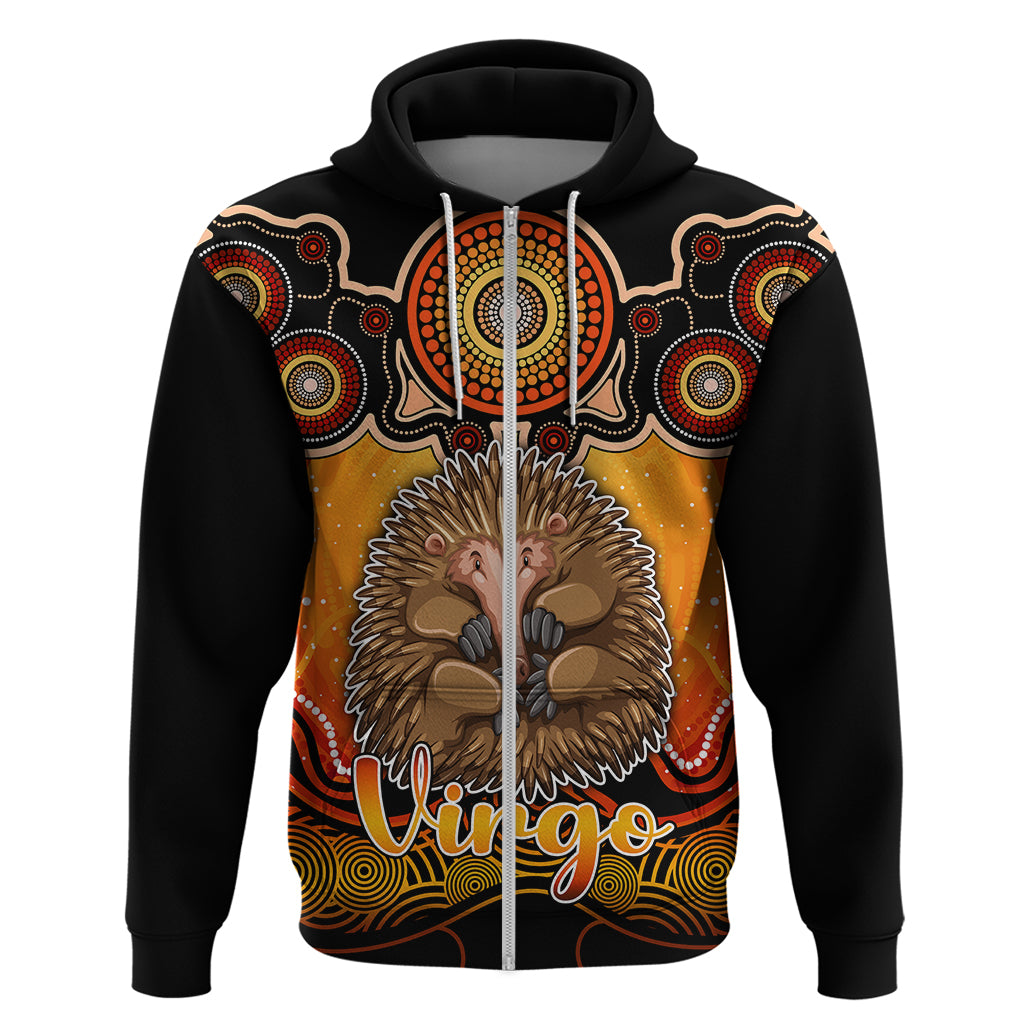 Personalised Australia Virgo Echidna Zodiac Hoodie Auz Astrology Aboriginal - Red LT9 - Vibe Hoodie Shop