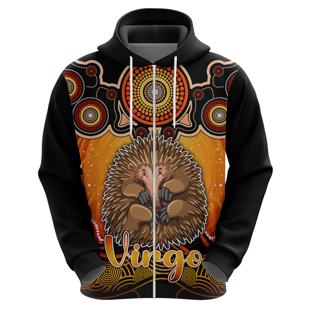 Personalised Australia Virgo Echidna Zodiac Hoodie Auz Astrology Aboriginal - Red LT9 - Vibe Hoodie Shop
