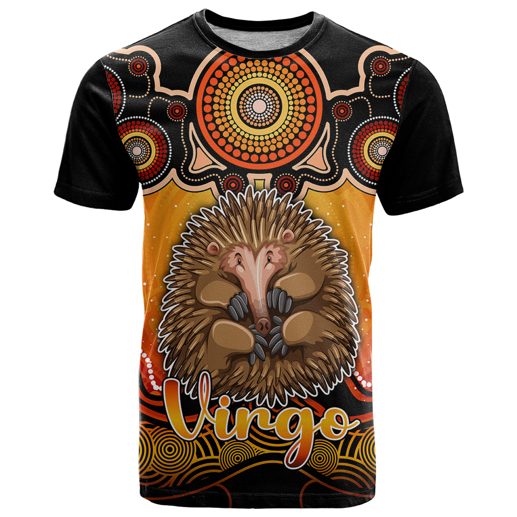 Personalised Australia Virgo Echidna Zodiac T Shirt Auz Astrology Aboriginal - Red LT9 - Vibe Hoodie Shop