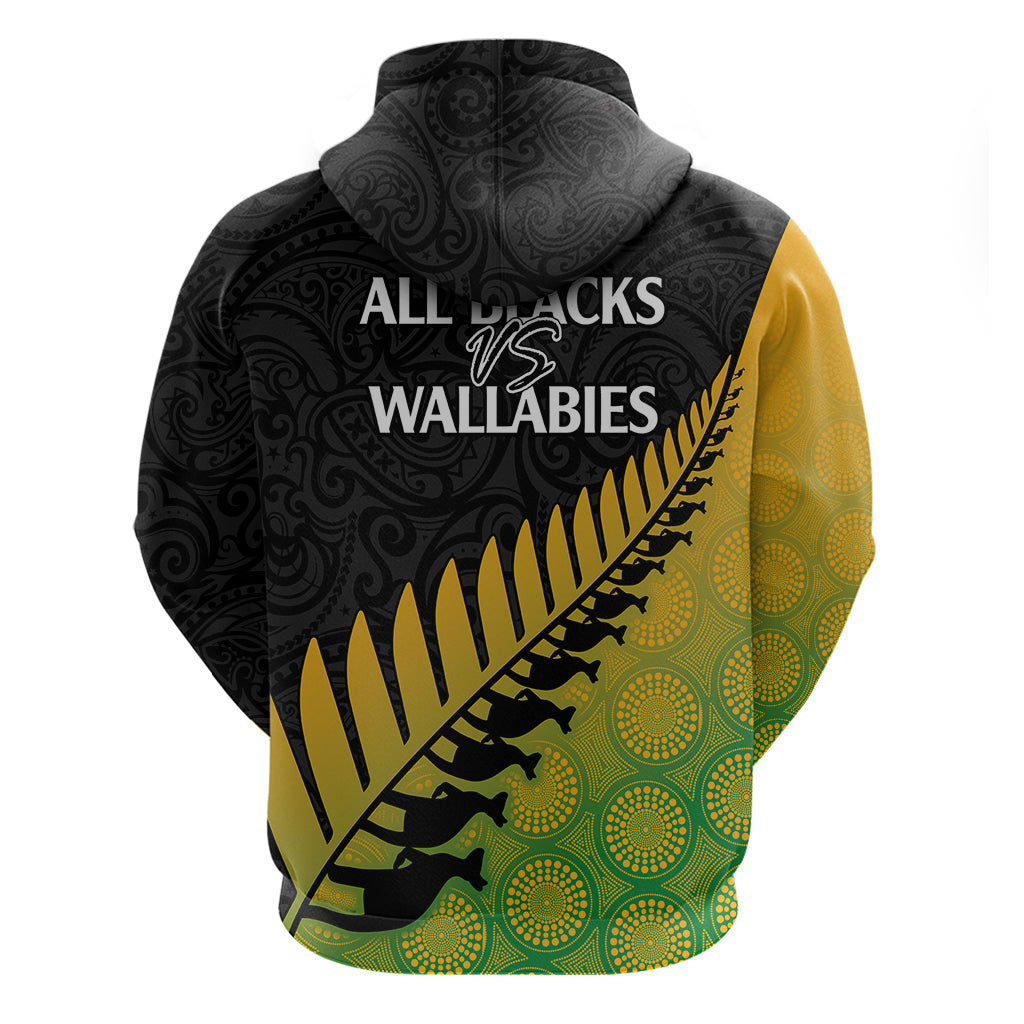 Australia Wallabies and Aotearoa Rugby Hoodie Kangaroo Black Fern Maori Gradient Vibe LT9 - Vibe Hoodie Shop