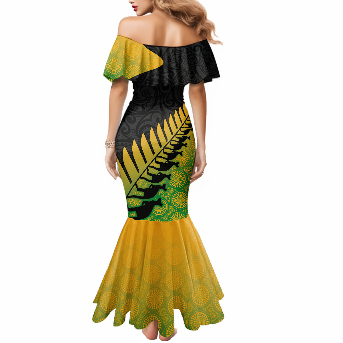 australia-wallabies-and-aotearoa-rugby-mermaid-dress-kangaroo-black-fern-maori-gradient-vibe