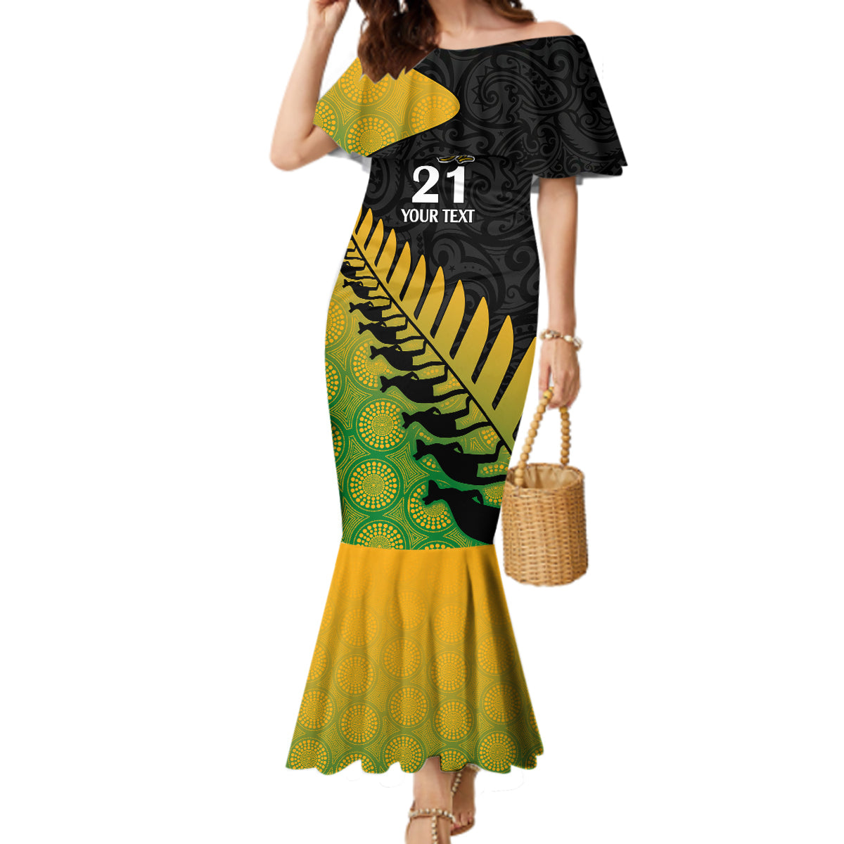 custom-australia-wallabies-and-aotearoa-rugby-mermaid-dress-kangaroo-black-fern-maori-gradient-vibe