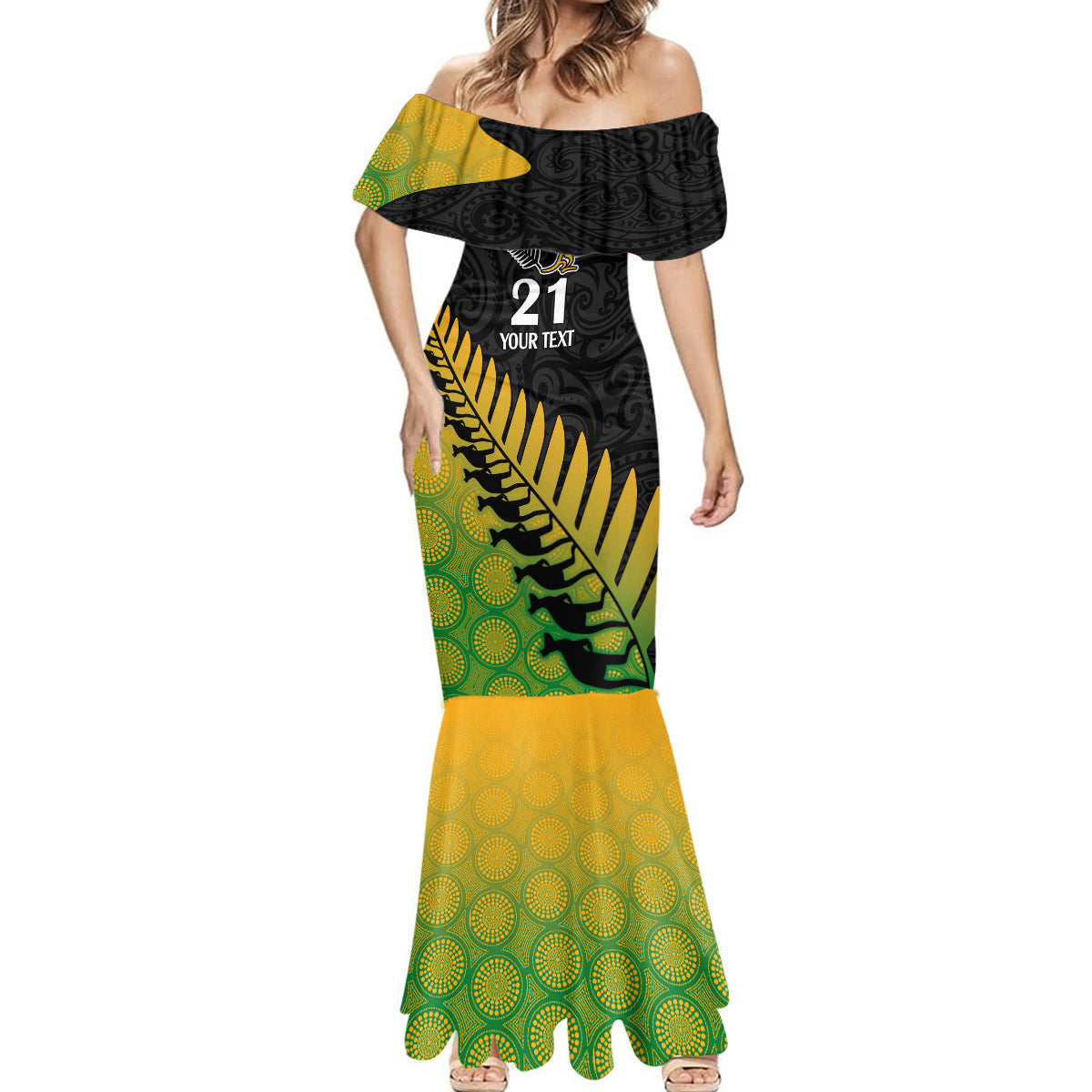 custom-australia-wallabies-and-aotearoa-rugby-mermaid-dress-kangaroo-black-fern-maori-gradient-vibe