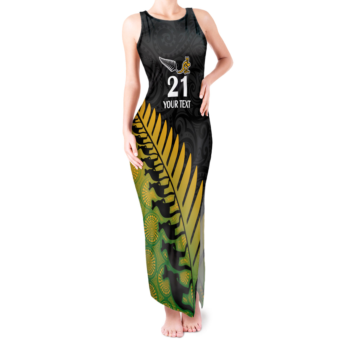 custom-australia-wallabies-and-aotearoa-rugby-tank-maxi-dress-kangaroo-black-fern-maori-gradient-vibe