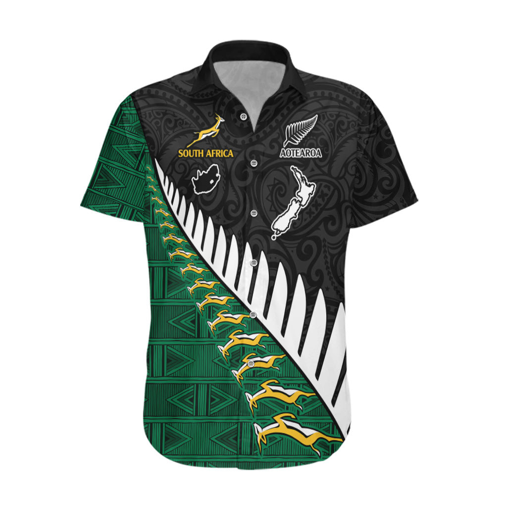 South Africa and Aotearoa Rugby Hawaiian Shirt Springboks Black Fern Maori Vibe - Vibe Hoodie Shop