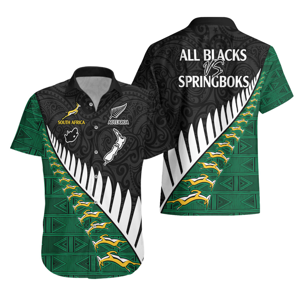 South Africa and Aotearoa Rugby Hawaiian Shirt Springboks Black Fern Maori Vibe - Vibe Hoodie Shop