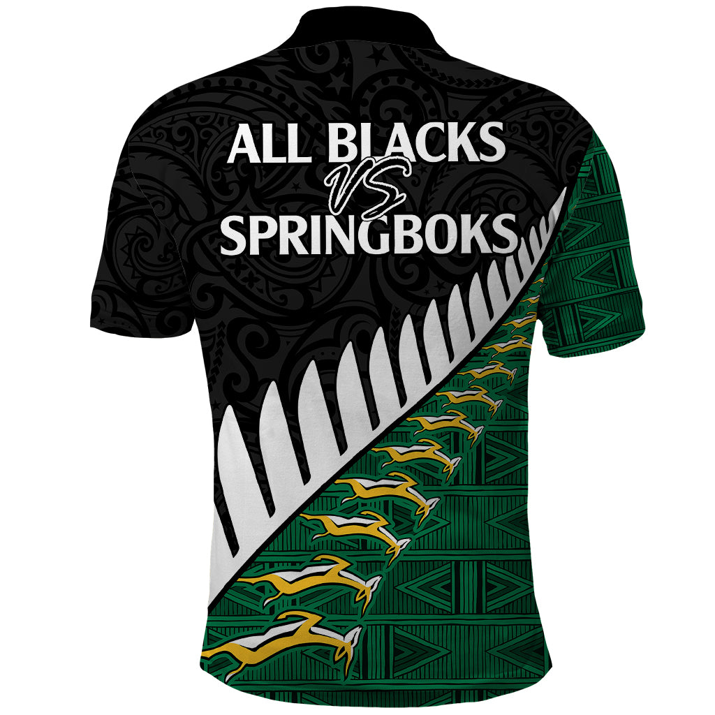 South Africa and Aotearoa Rugby Polo Shirt Springboks Black Fern Maori Vibe LT9 - Vibe Hoodie Shop