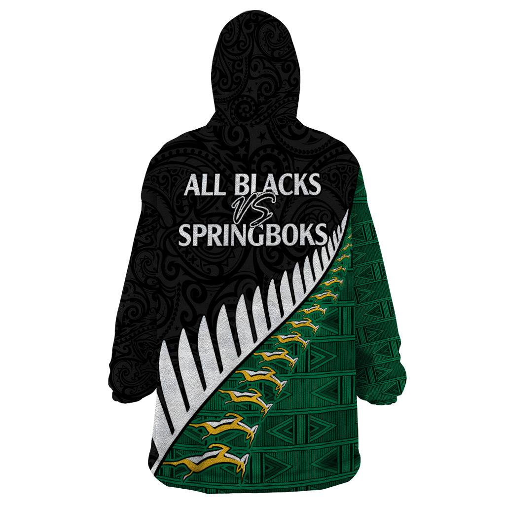 South Africa and Aotearoa Rugby Wearable Blanket Hoodie Springboks Black Fern Maori Vibe - Vibe Hoodie Shop