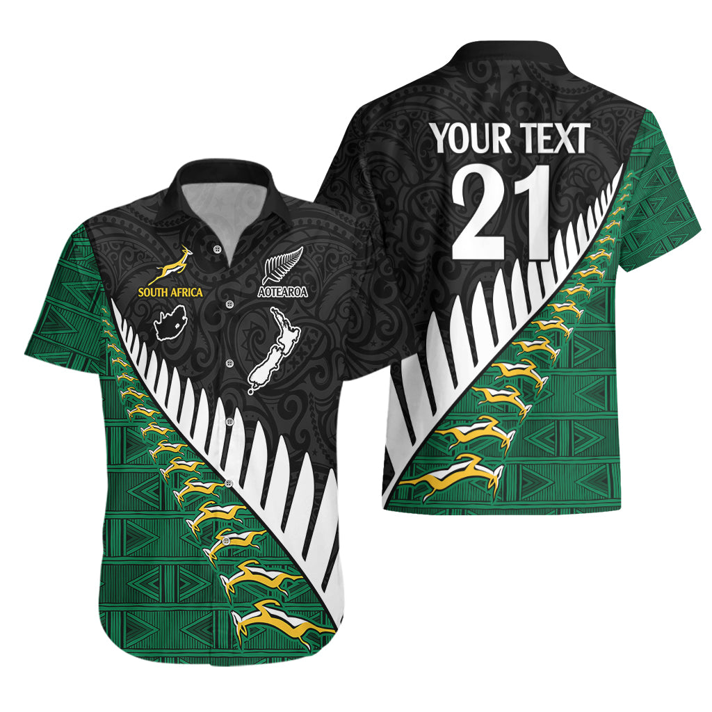 Custom South Africa and Aotearoa Rugby Hawaiian Shirt Springboks Black Fern Maori Vibe - Vibe Hoodie Shop