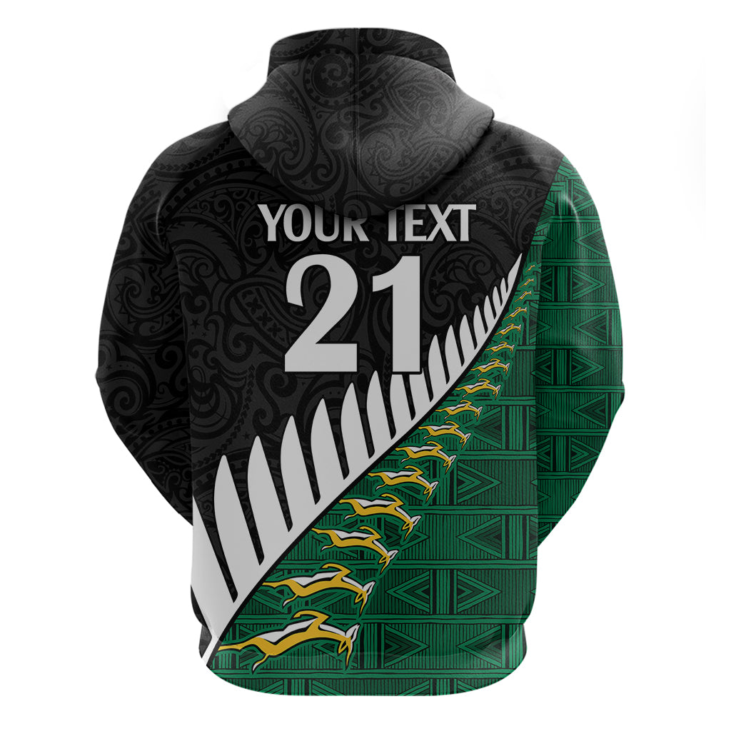 Custom South Africa and Aotearoa Rugby Hoodie Springboks Black Fern Maori Vibe LT9 - Vibe Hoodie Shop