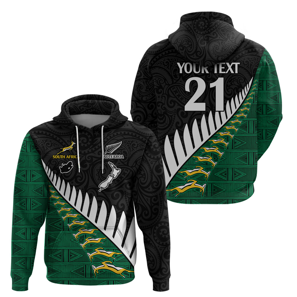 Custom South Africa and Aotearoa Rugby Hoodie Springboks Black Fern Maori Vibe LT9 - Vibe Hoodie Shop