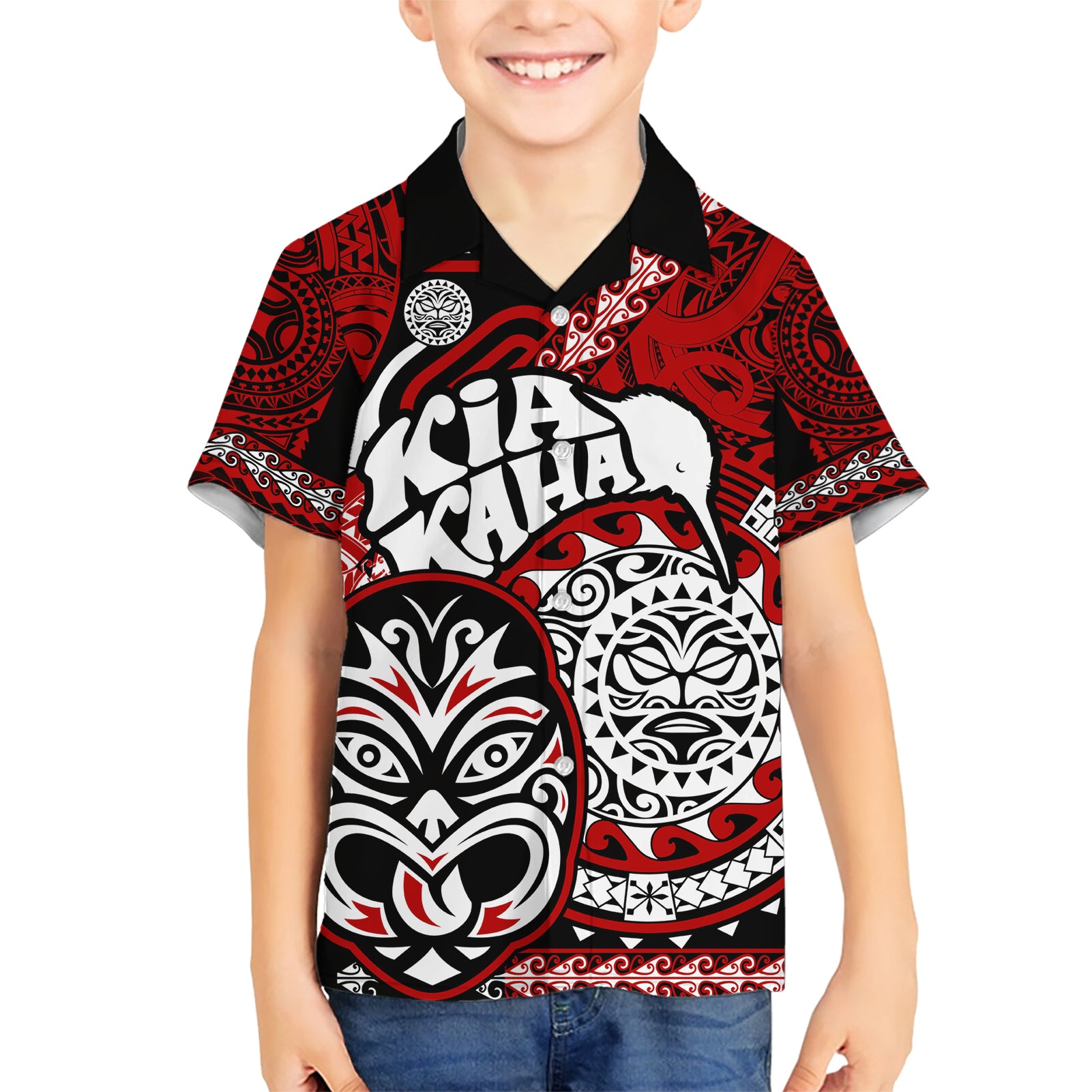 Te Reo Maori New Zealand Hawaiian Shirt Aotearoa Kia Haka Maori Tribal Tattoo Red Style - Vibe Hoodie Shop