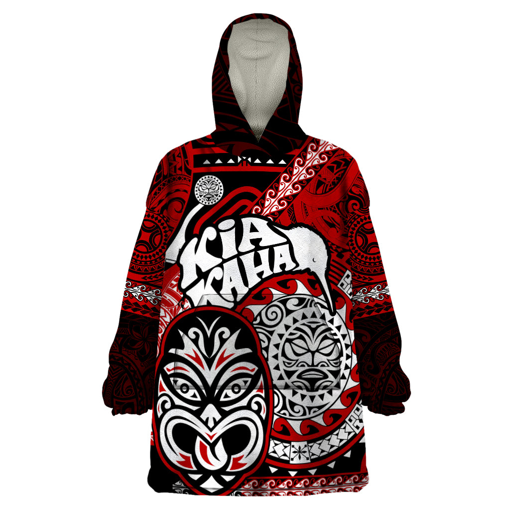 Te Reo Maori New Zealand Wearable Blanket Hoodie Aotearoa Kia Haka Maori Tribal Tattoo Red Style - Vibe Hoodie Shop