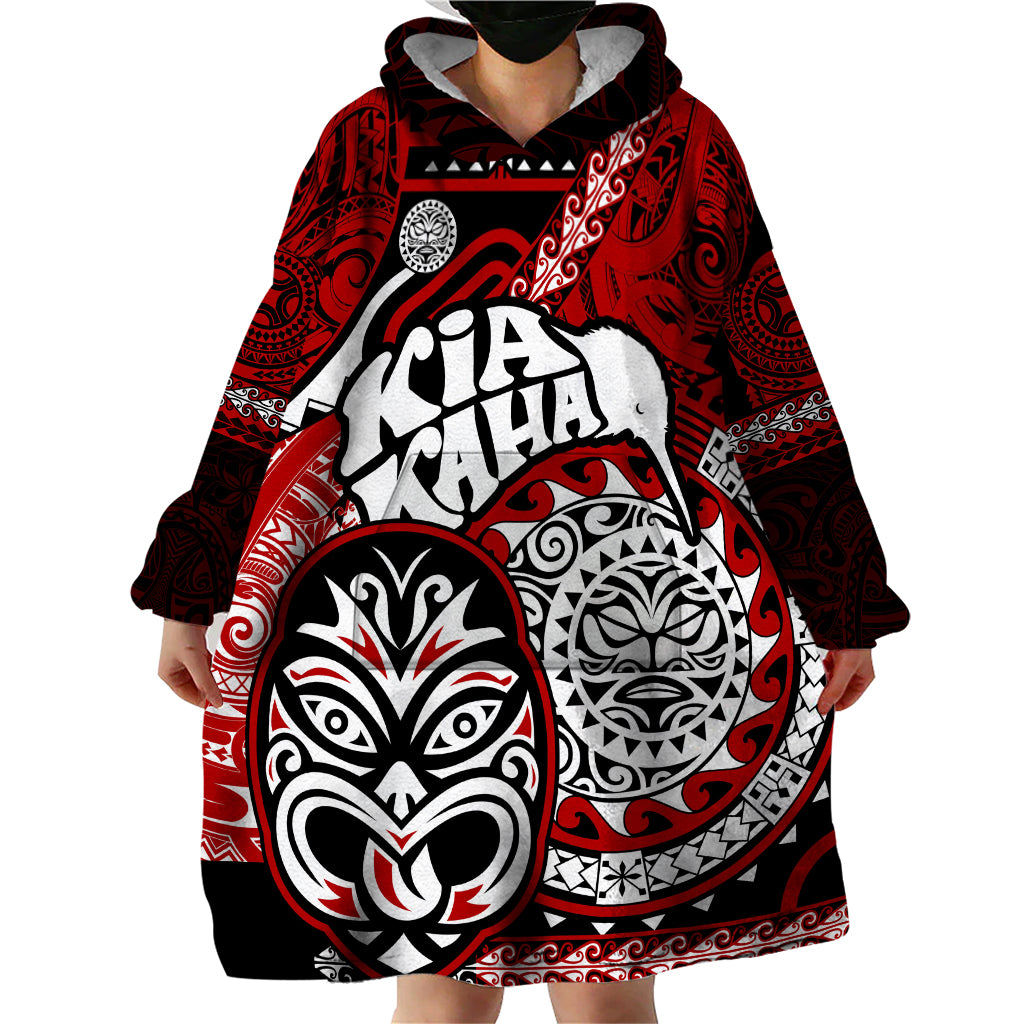 Te Reo Maori New Zealand Wearable Blanket Hoodie Aotearoa Kia Haka Maori Tribal Tattoo Red Style - Vibe Hoodie Shop