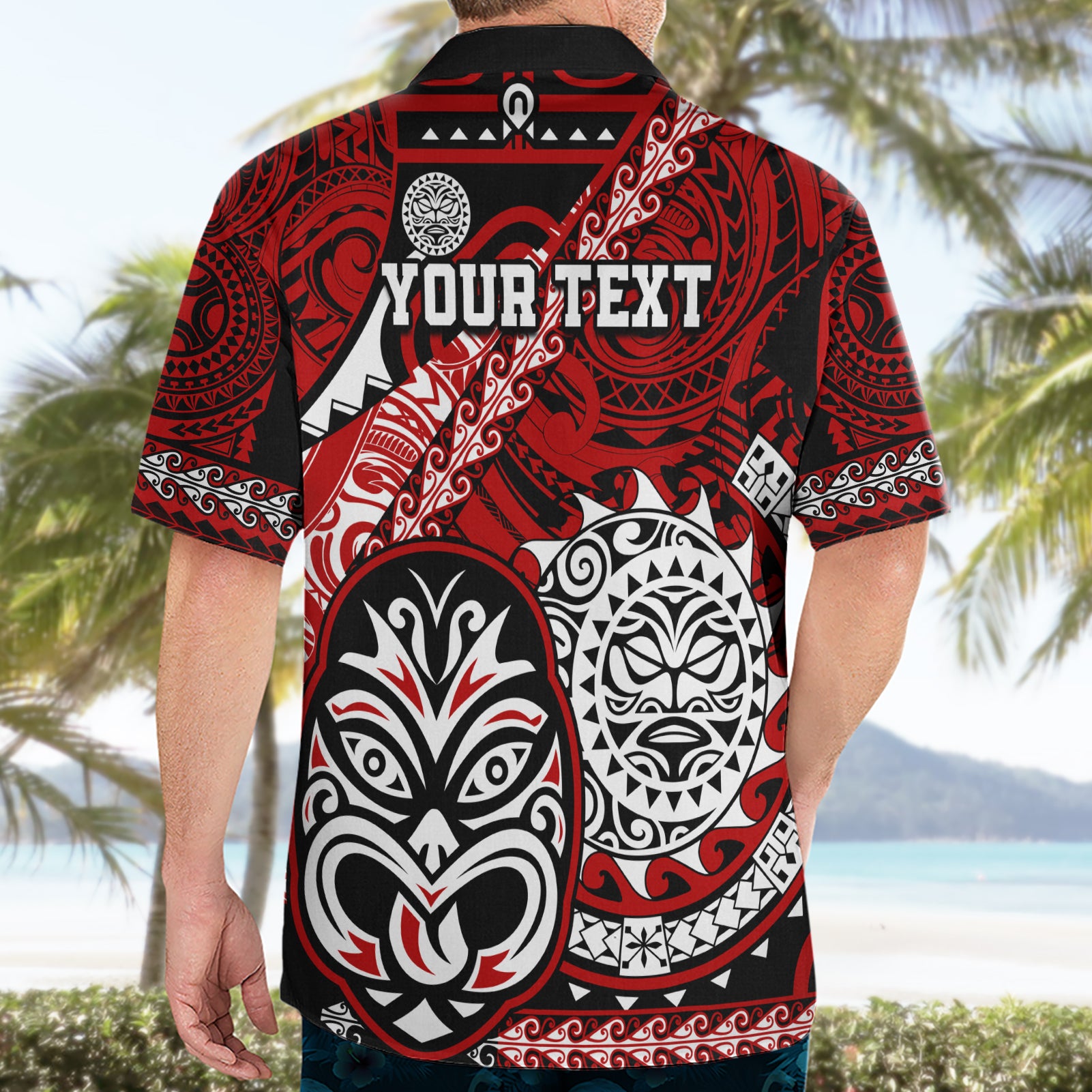 Personalised Te Reo Maori New Zealand Hawaiian Shirt Aotearoa Kia Haka Maori Tribal Tattoo Red Style - Vibe Hoodie Shop