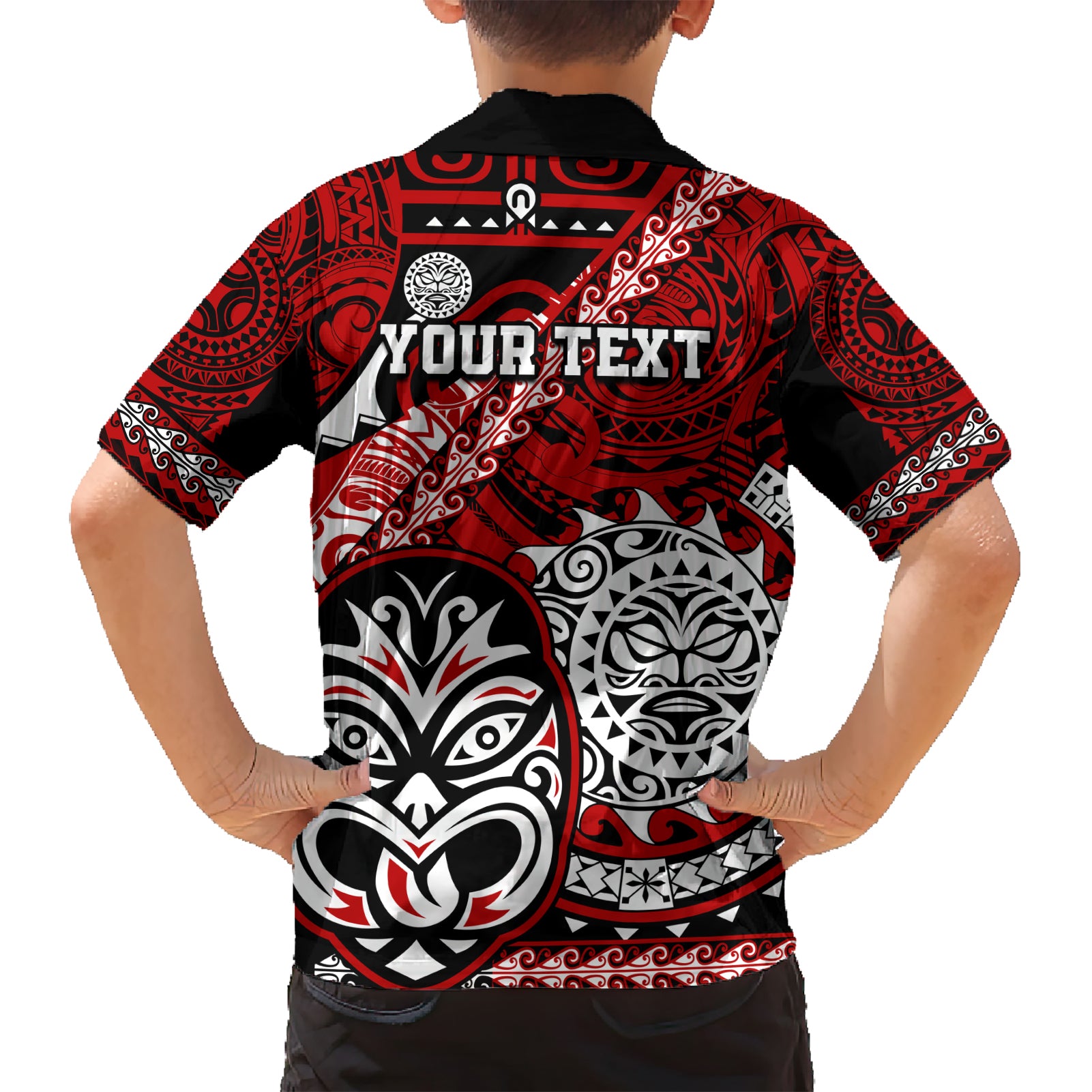 Personalised Te Reo Maori New Zealand Hawaiian Shirt Aotearoa Kia Haka Maori Tribal Tattoo Red Style - Vibe Hoodie Shop