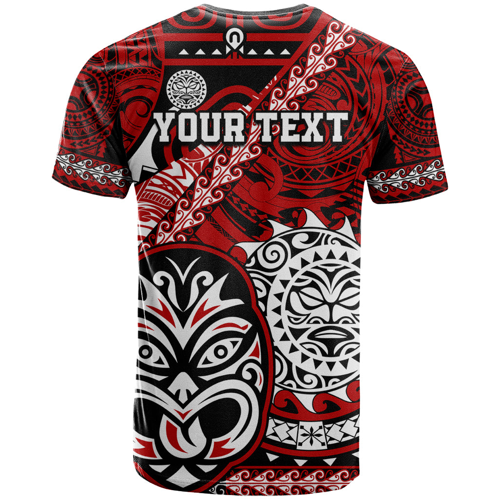 Personalised Te Reo Maori New Zealand T Shirt Aotearoa Kia Haka Maori Tribal Tattoo Red Style LT9 - Vibe Hoodie Shop