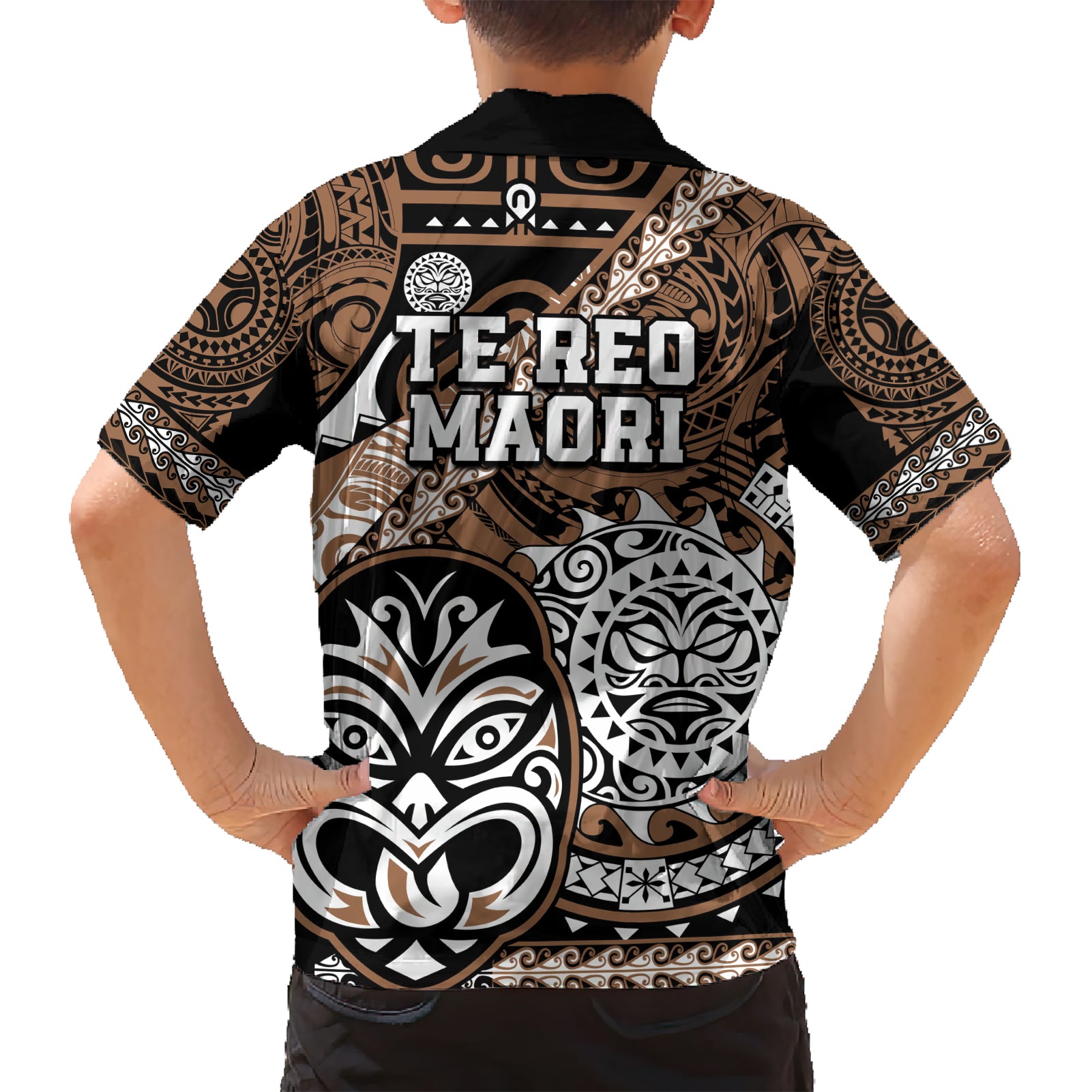 Te Reo Maori New Zealand Hawaiian Shirt Aotearoa Kia Haka Maori Tribal Tattoo Gold Style - Vibe Hoodie Shop