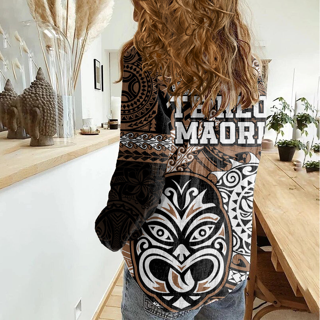 Te Reo Maori New Zealand Women Casual Shirt Aotearoa Kia Haka Maori Tribal Tattoo Gold Style - Vibe Hoodie Shop