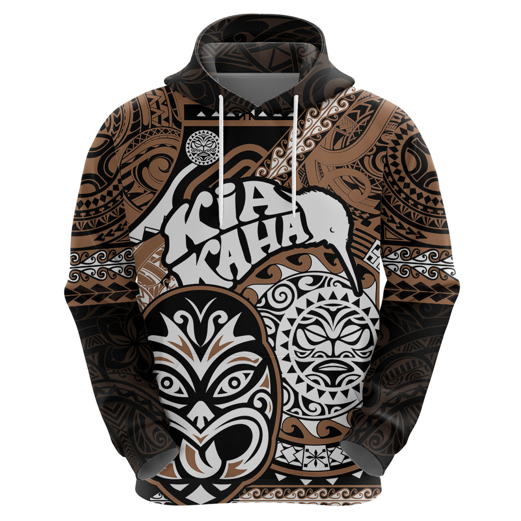 Personalised Te Reo Maori New Zealand Hoodie Aotearoa Kia Haka Maori Tribal Tattoo Gold Style LT9 - Vibe Hoodie Shop