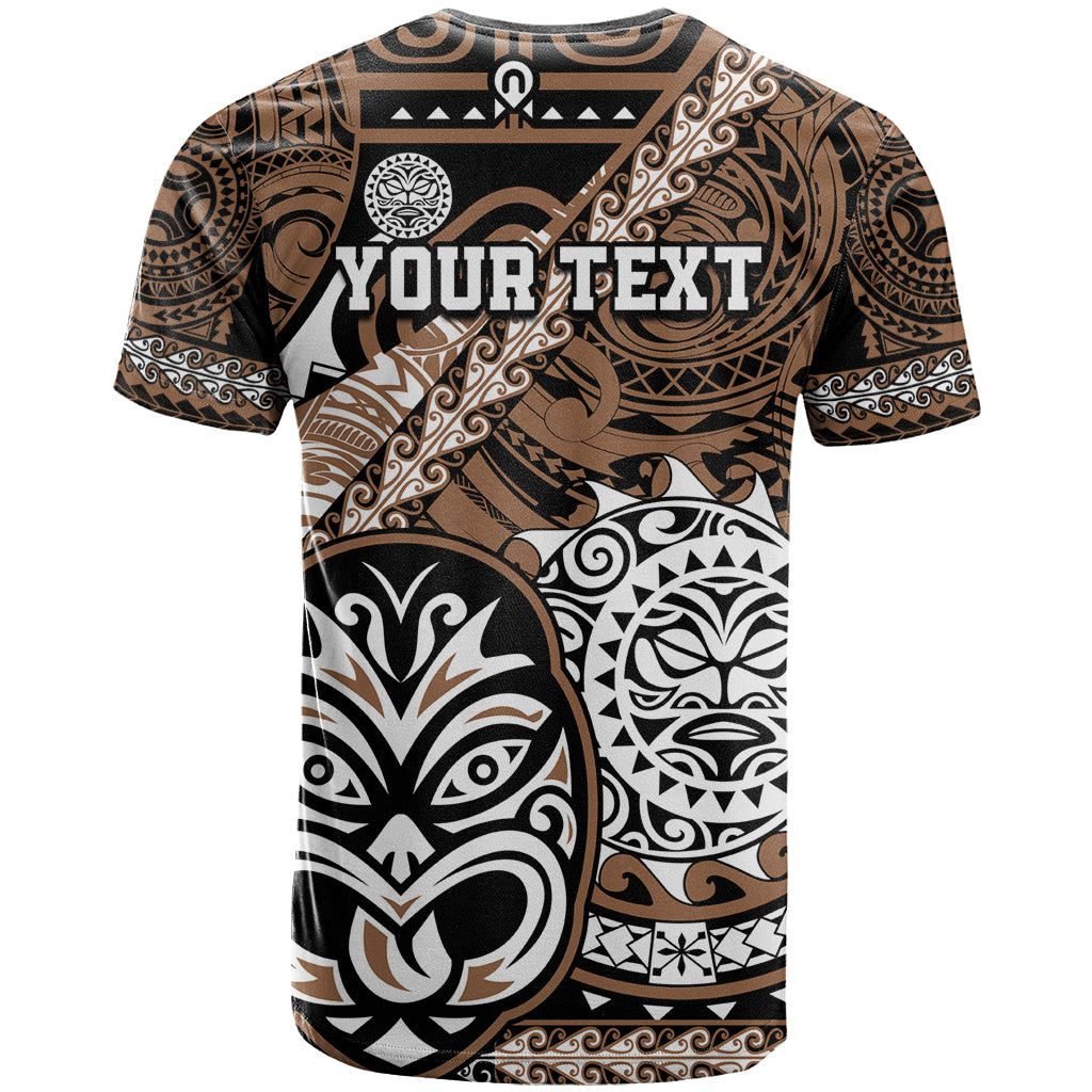 Personalised Te Reo Maori New Zealand T Shirt Aotearoa Kia Haka Maori Tribal Tattoo Gold Style LT9 - Vibe Hoodie Shop