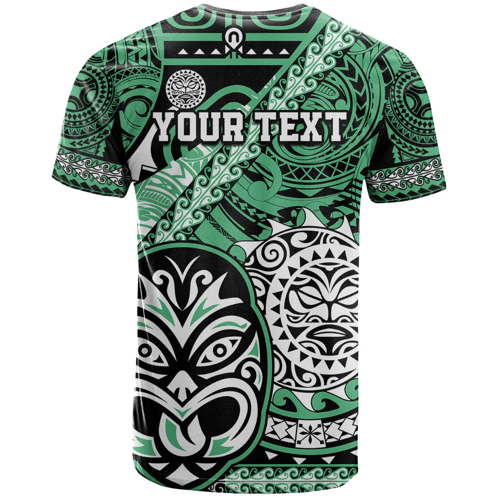 Personalised Te Reo Maori New Zealand T Shirt Aotearoa Kia Haka Maori Tribal Tattoo Green Style LT9 - Vibe Hoodie Shop