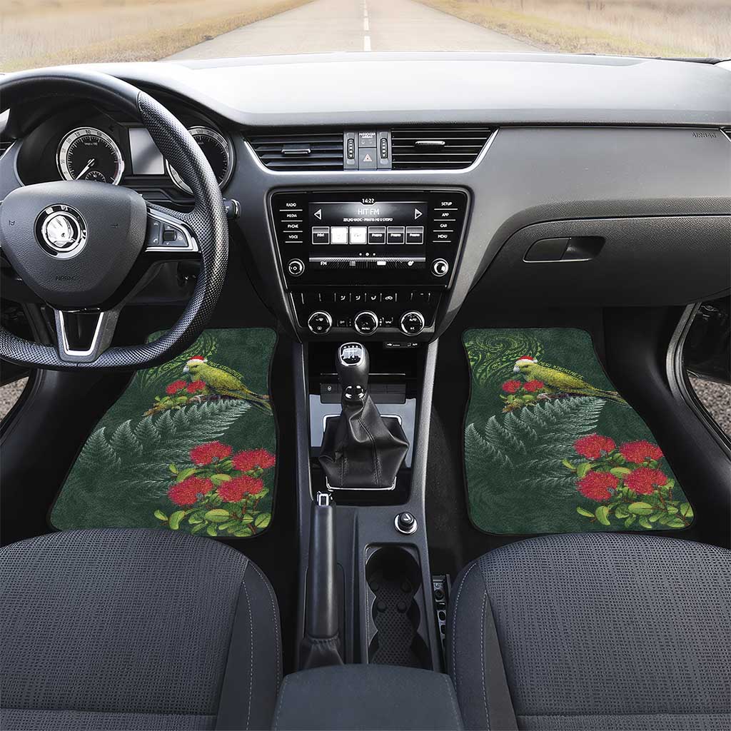 Meri Kirihimete Kakapo Car Mats Green Silver Fern Christmas Vibe