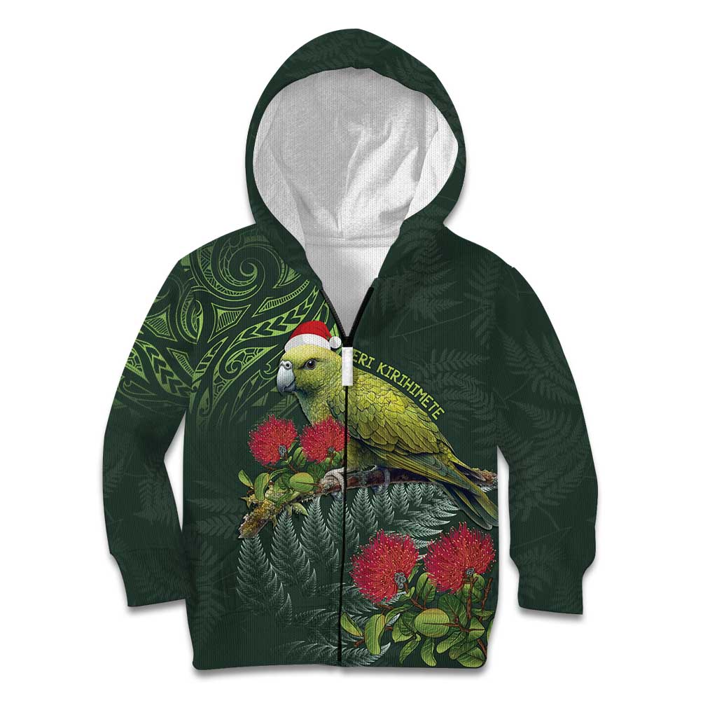 Meri Kirihimete Kakapo Kid Hoodie Green Silver Fern Christmas Vibe - Vibe Hoodie Shop