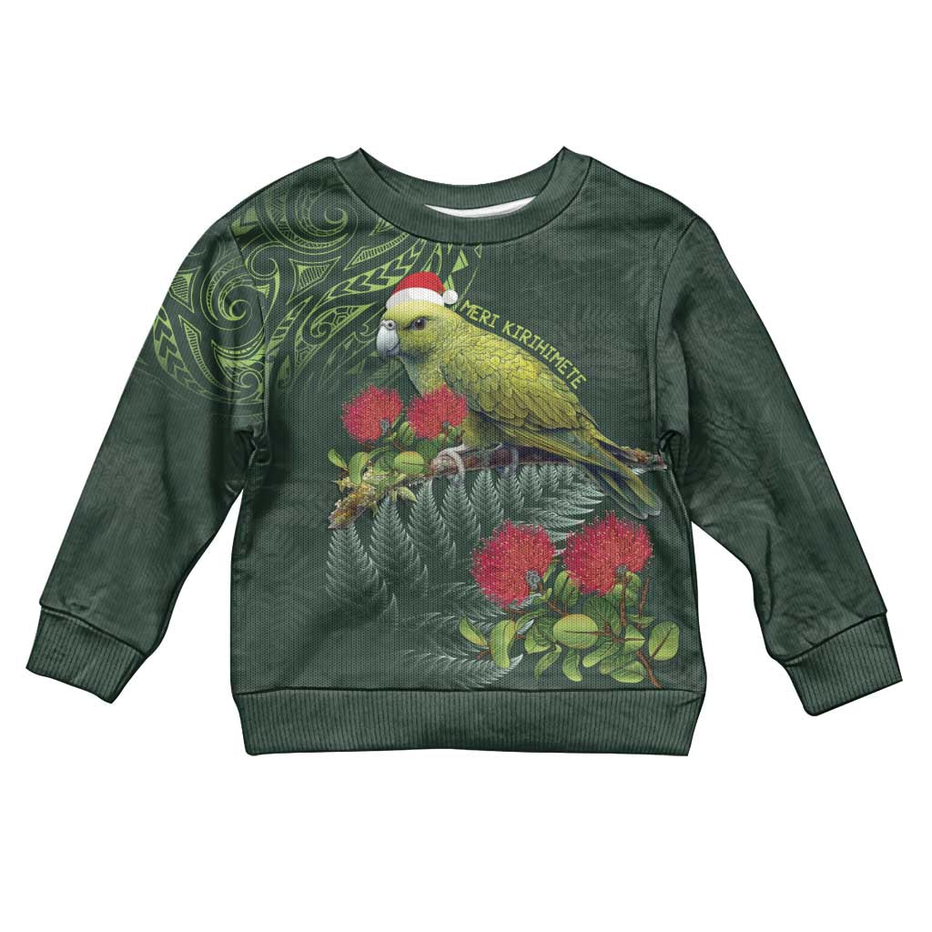 Meri Kirihimete Kakapo Kid Ugly Christmas Sweater Green Silver Fern Christmas Vibe