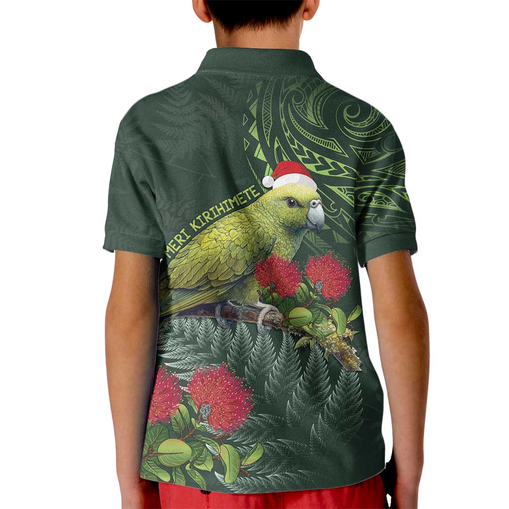 Meri Kirihimete Kakapo Kid Polo Shirt Green Silver Fern Christmas Vibe - Vibe Hoodie Shop