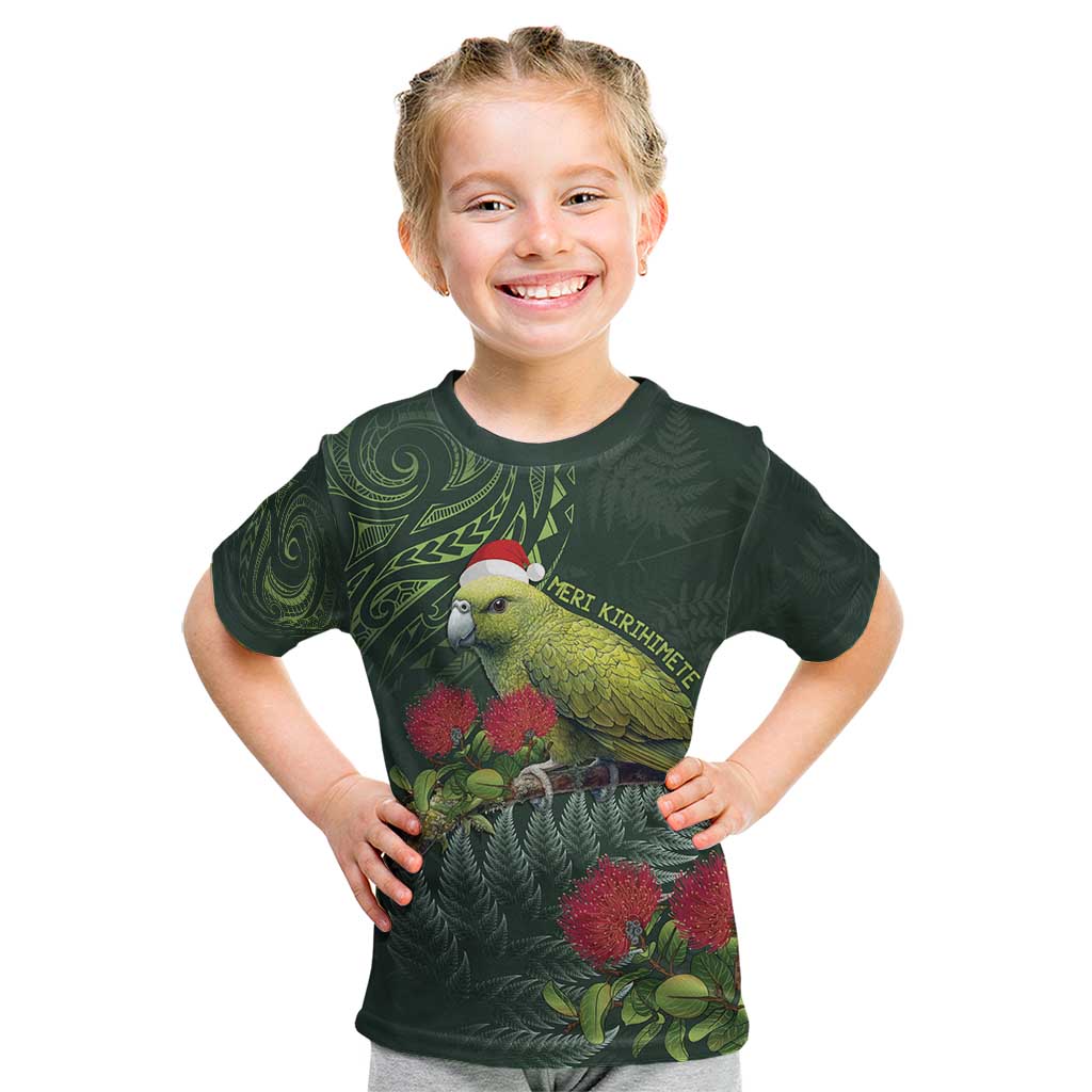 Meri Kirihimete Kakapo Kid T Shirt Green Silver Fern Christmas Vibe - Vibe Hoodie Shop