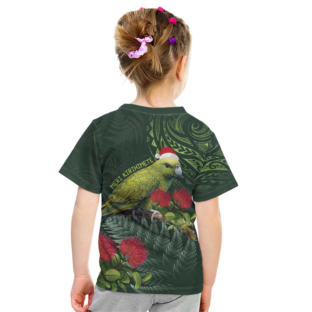 Meri Kirihimete Kakapo Kid T Shirt Green Silver Fern Christmas Vibe - Vibe Hoodie Shop