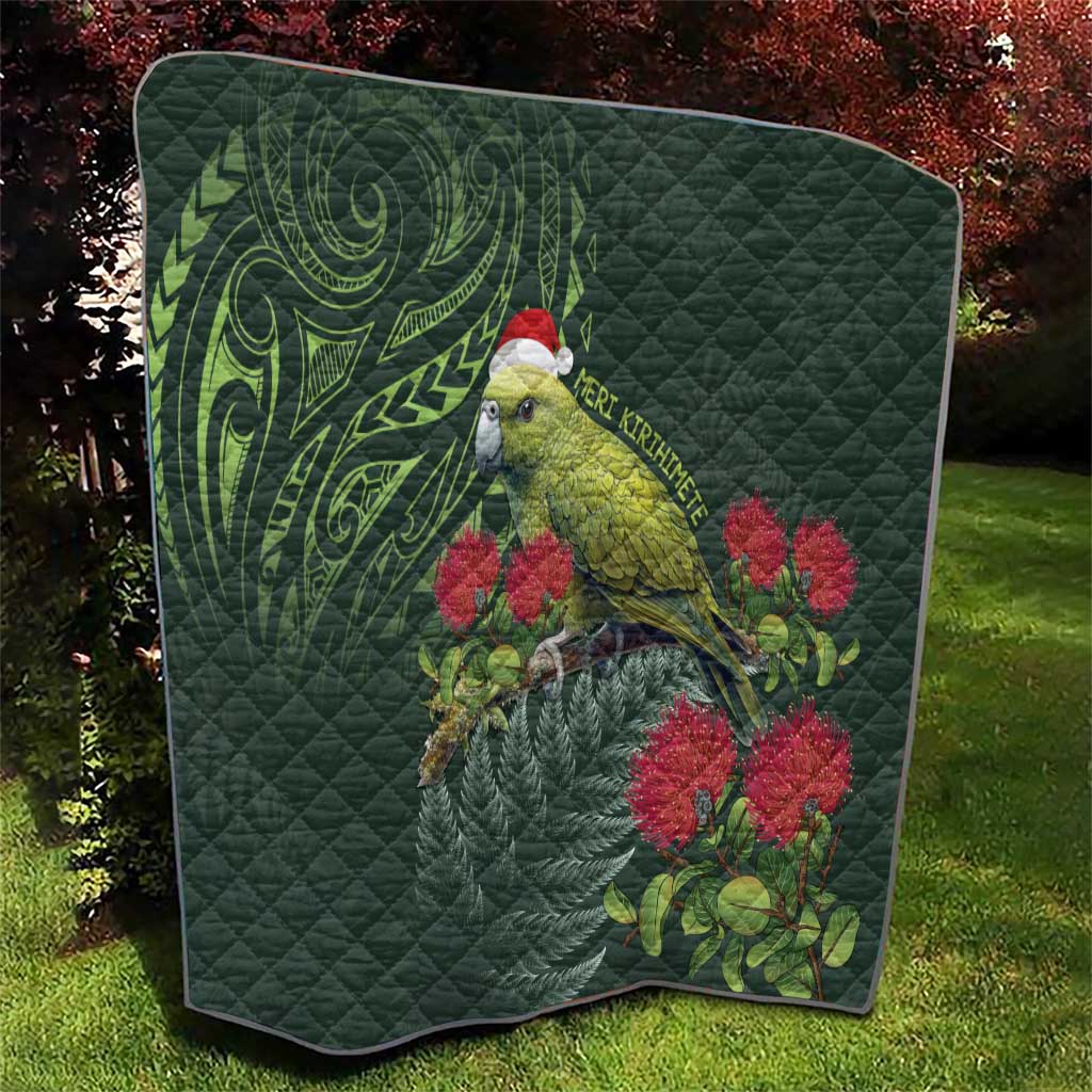 Meri Kirihimete Kakapo Quilt Green Silver Fern Christmas Vibe - Vibe Hoodie Shop