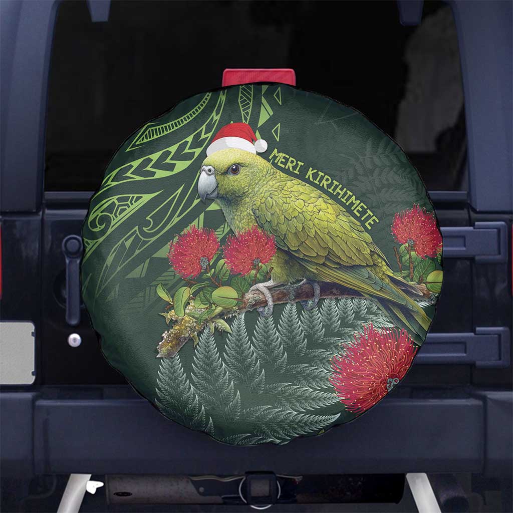 Meri Kirihimete Kakapo Spare Tire Cover Green Silver Fern Christmas Vibe - Vibe Hoodie Shop