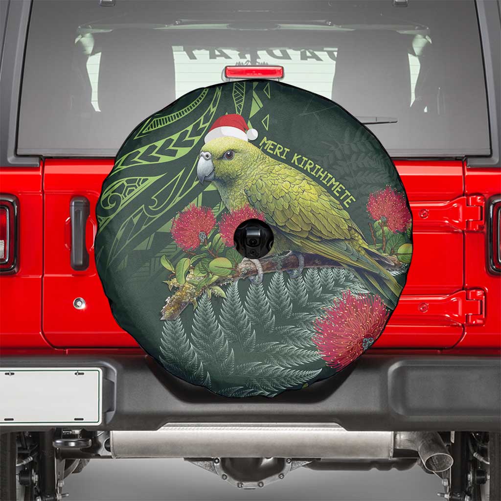 Meri Kirihimete Kakapo Spare Tire Cover Green Silver Fern Christmas Vibe - Vibe Hoodie Shop