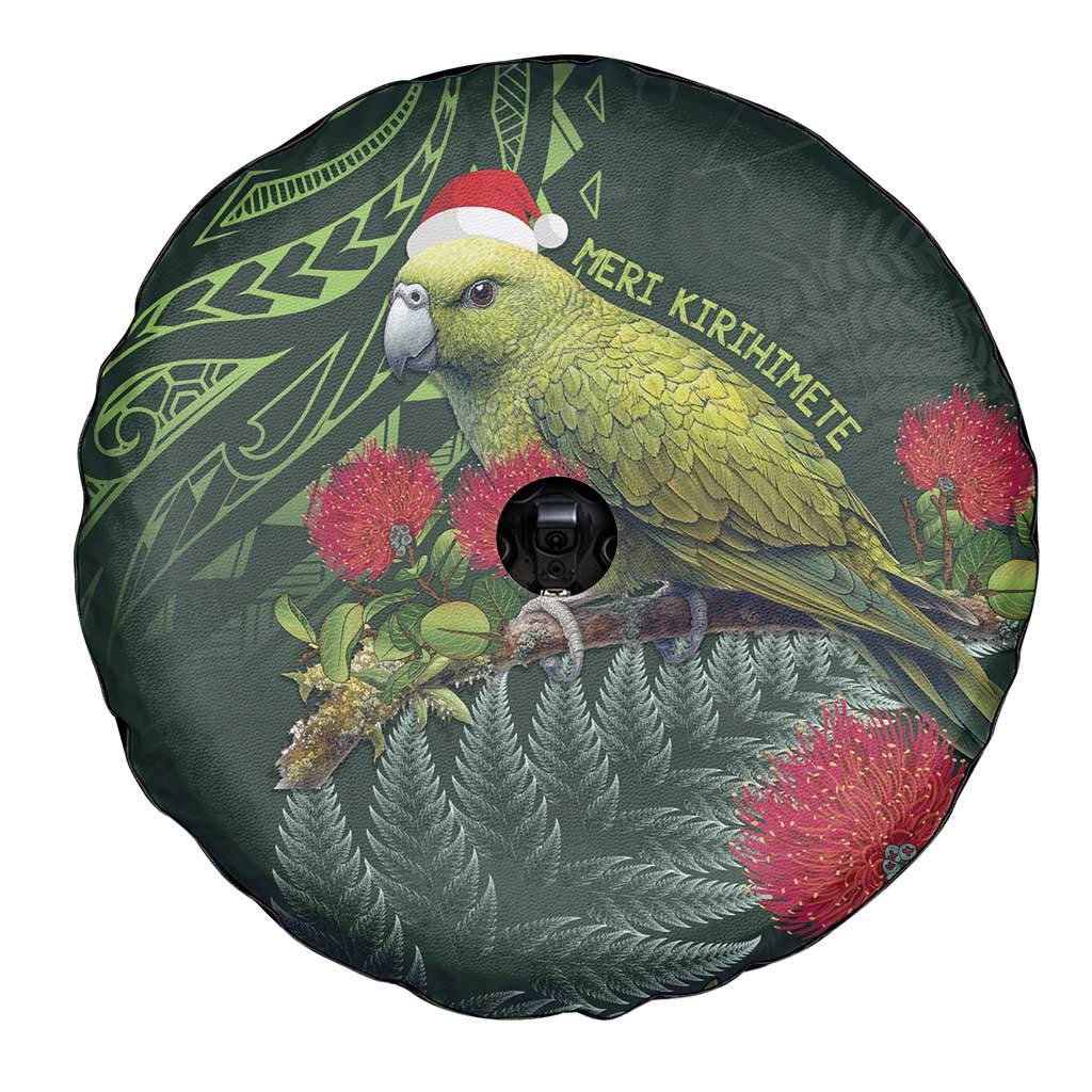 Meri Kirihimete Kakapo Spare Tire Cover Green Silver Fern Christmas Vibe - Vibe Hoodie Shop