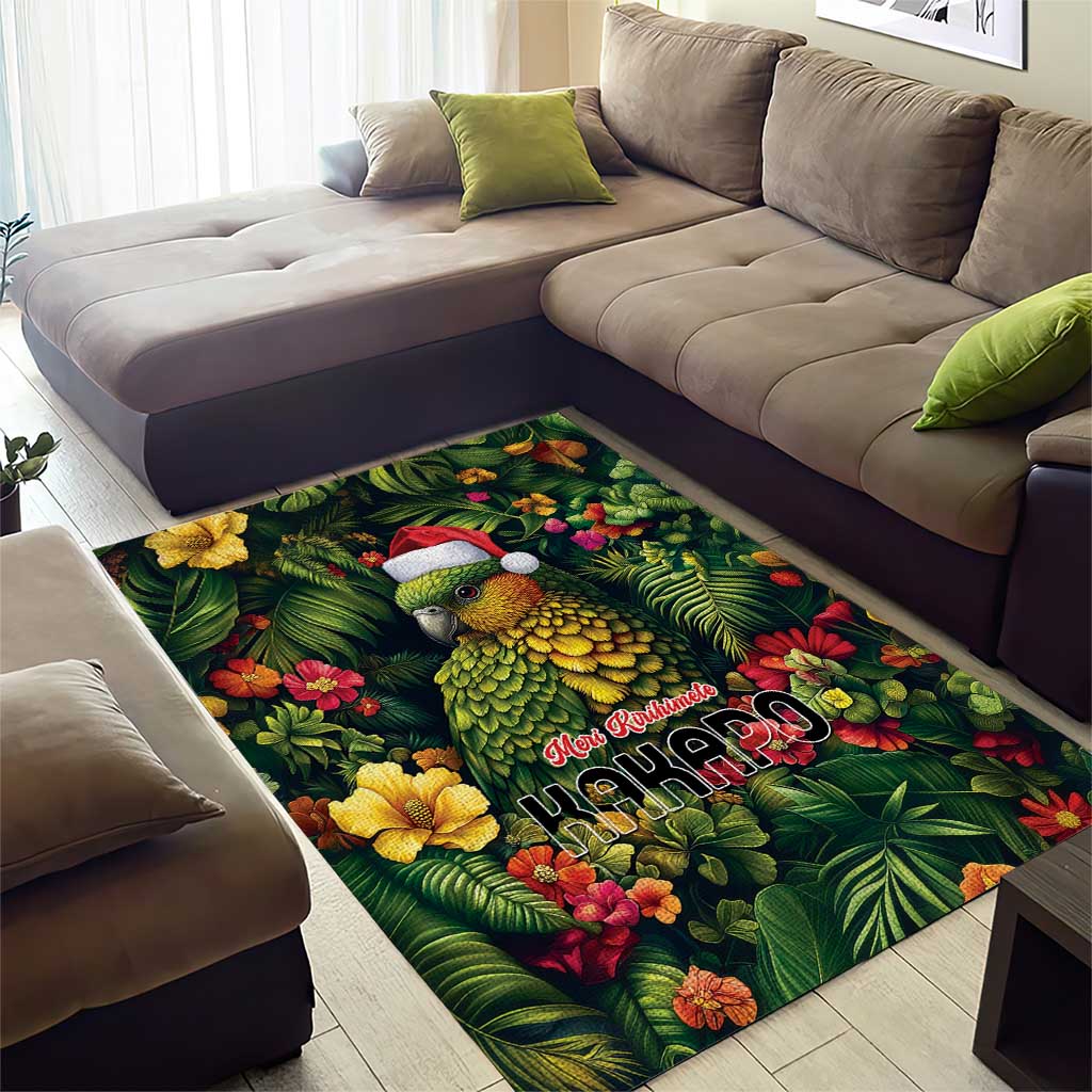 Meri Kirihimete Kakapo Area Rug New Zealand Christmas with Tropical Vibe - Vibe Hoodie Shop