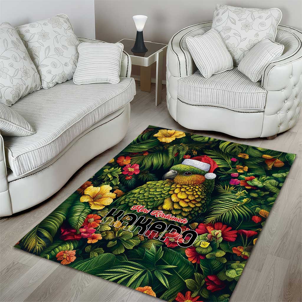 Meri Kirihimete Kakapo Area Rug New Zealand Christmas with Tropical Vibe - Vibe Hoodie Shop